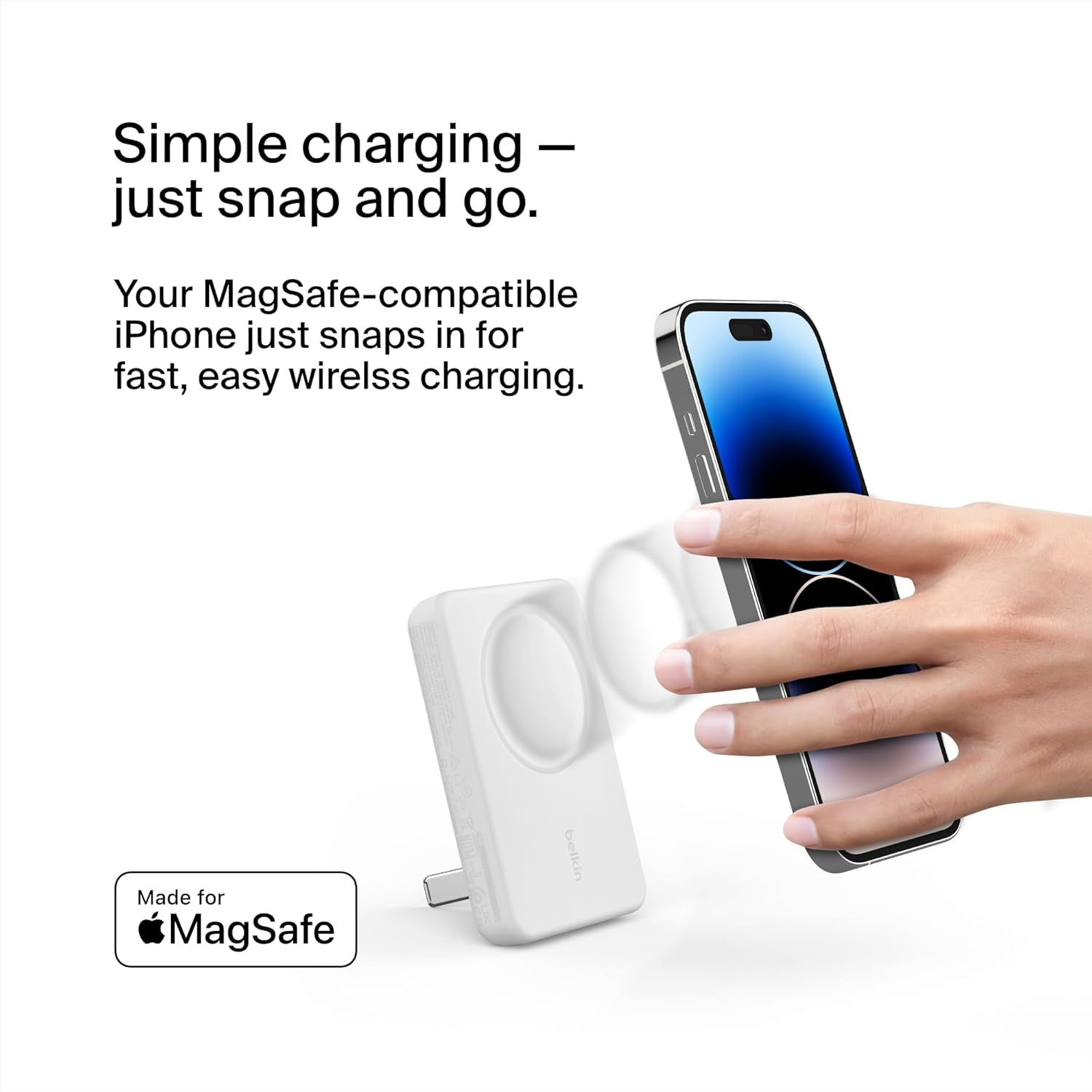 Belkin Magnetic Wireless Power Bank 5K with Stand - White Belkin Magnetic Wireless Power Bank 5K with Stand - White